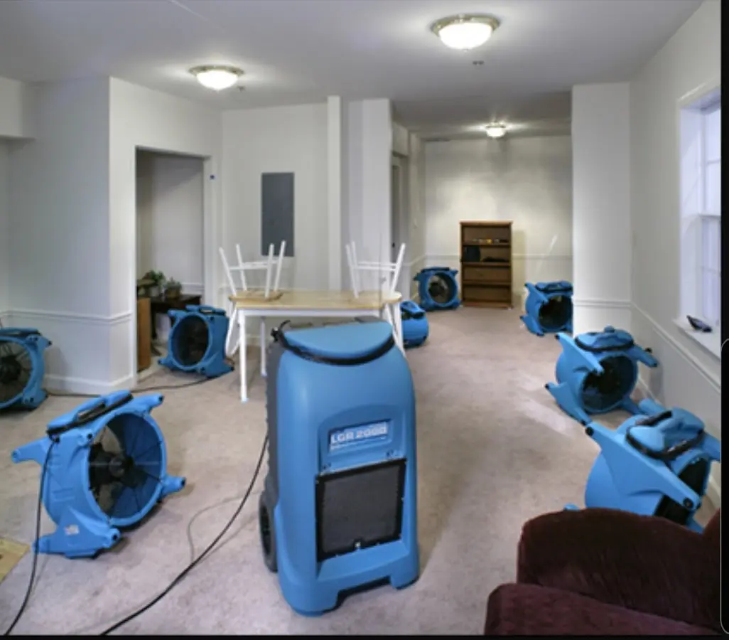 Air movers and dehumidifier setup for Water Extraction & Removal in Maricopa